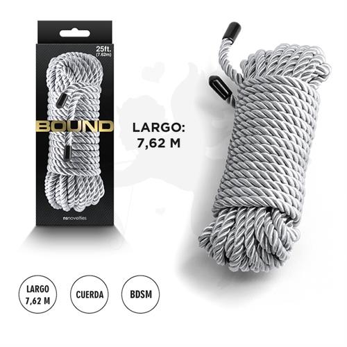 Soga para bdsm color plata de 7,62m